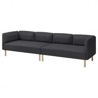 IKEA LILLEHEM Canapea modulara, 4 locuri, Gunnared/gri inchis lemn