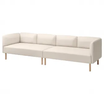 IKEA LILLEHEM Canapea modulara, 4 locuri, Vissle/bej lemn