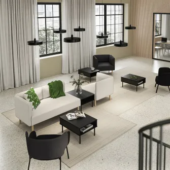 IKEA LILLEHEM Canapea modulara 3 locuri+masuta, Vissle bej/lemn
