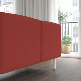 IKEA LILLEHEM Canapea modulara 5 locuri+masuta, Gunnared/maro-rosu lemn