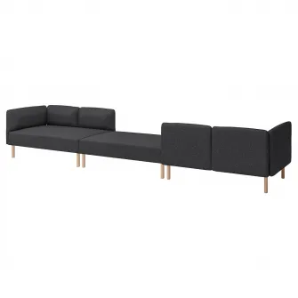 IKEA LILLEHEM Canapea modulara 6 locuri, Gunnared/gri inchis lemn