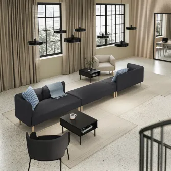 IKEA LILLEHEM Canapea modulara 6 locuri, Gunnared/gri inchis lemn