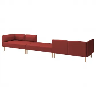 IKEA LILLEHEM Canapea modulara 6 locuri, Gunnared/maro-rosu lemn