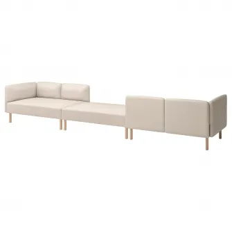 IKEA LILLEHEM Canapea modulara 6 locuri, Vissle/bej lemn