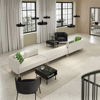 IKEA LILLEHEM Canapea modulara 6 locuri, Vissle/bej lemn