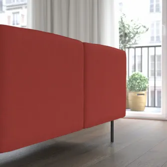 IKEA LILLEHEM Canapea modulara cu 6 locuri+masuta, Gunnared/maro-rosu lemn