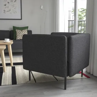 IKEA LILLEHEM Fotoliu, Gunnared/gri inchis metal