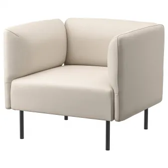 IKEA LILLEHEM Fotoliu, Vissle/bej metal