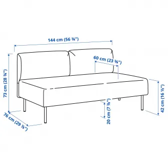 IKEA LILLEHEM Modul 2 locuri, Gunnared/maro-rosu lemn