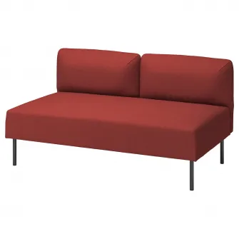IKEA LILLEHEM Modul 2 locuri, Gunnared/maro-rosu metal