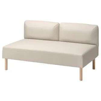 IKEA LILLEHEM Modul 2 locuri, Vissle/bej lemn