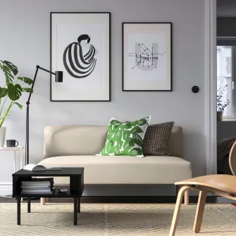 IKEA LILLEHEM Modul 2 locuri, Vissle/bej lemn