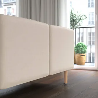 IKEA LILLEHEM Modul 2 locuri, Vissle/bej lemn
