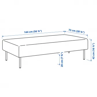 IKEA LILLEHEM Modul 2 locuri, Vissle/bej lemn