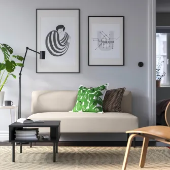 IKEA LILLEHEM Modul 2 locuri, Vissle/bej metal