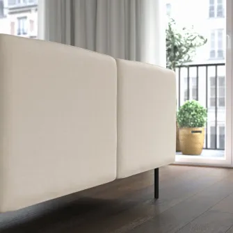 IKEA LILLEHEM Modul 2 locuri, Vissle/bej metal