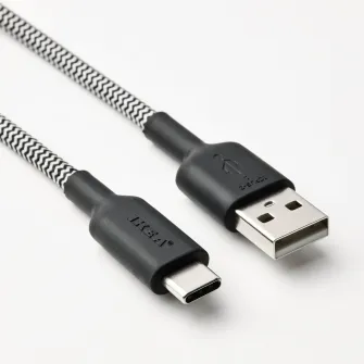IKEA LILLHULT Cablu USB tip A la USB tip C, negru/alb, 1.5 m