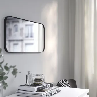 IKEA LINDBYN Oglinda, negru, 28x60 cm