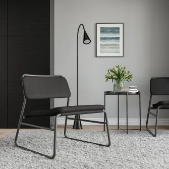 IKEA LINNEBÄCK Fotoliu, Vissle gri inchis