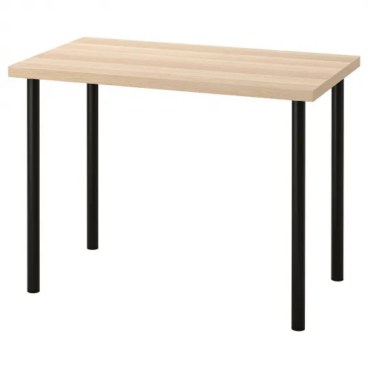 IKEA LINNMON / ADILS Birou, aspect stejar antichizat/negru, 100x60 cm
