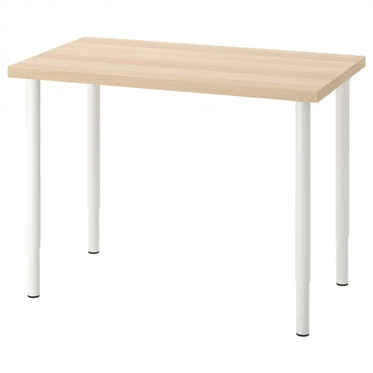 IKEA LINNMON / OLOV Birou, aspect stejar antichizat/alb, 100x60 cm