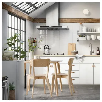 IKEA LISABO / LISABO Masa + 2 scaune, furnir frasin/furnir frasin, 88 cm