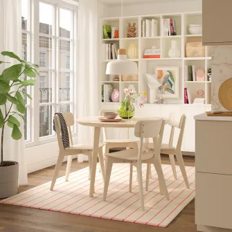IKEA LISABO / LISABO Masa + 4 scaune, furnir frasin/frasin, 105 cm