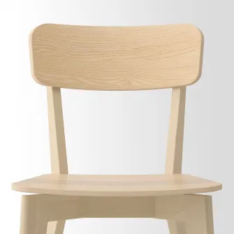 IKEA LISABO / LISABO Masa + 4 scaune, furnir frasin/frasin, 140x78 cm