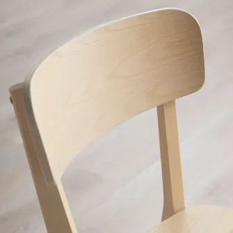 IKEA LISABO / LISABO Masa + 4 scaune, furnir frasin/frasin, 140x78 cm