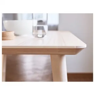 IKEA LISABO / LISABO Masa + 4 scaune, furnir frasin/negru, 140x78 cm