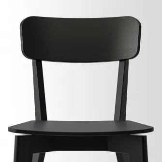 IKEA LISABO / LISABO Masa + 4 scaune, furnir frasin/negru, 140x78 cm