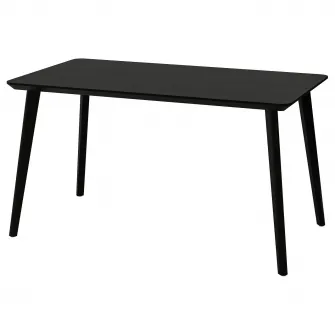 IKEA LISABO Masa, negru/furnir frasin, 140x78 cm