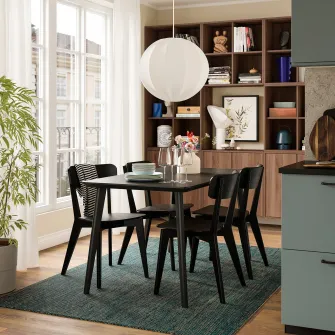 IKEA LISABO Masa, negru/furnir frasin, 140x78 cm