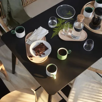 IKEA LISABO Masa, negru/furnir frasin, 140x78 cm