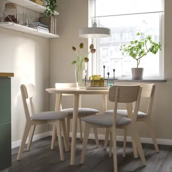 IKEA LISABO Scaun, frasin/Tallmyra alb/negru