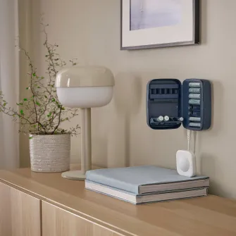 IKEA LITOSFÄR Incarcator baterie+depozitare, albastru inchis