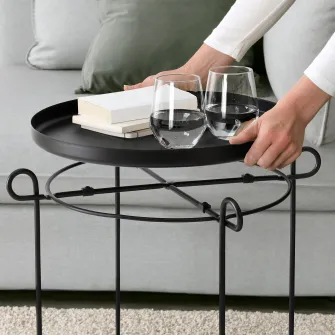 IKEA LIVELYCKE Masuta servit, negru, 50 cm