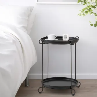 IKEA LIVELYCKE Masuta servit, negru, 50 cm