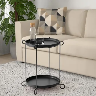 IKEA LIVELYCKE Masuta servit, negru, 50 cm
