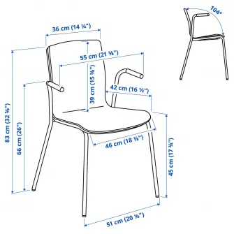 IKEA LÄKTARE Scaun conferinta, furnir mesteacan/negru