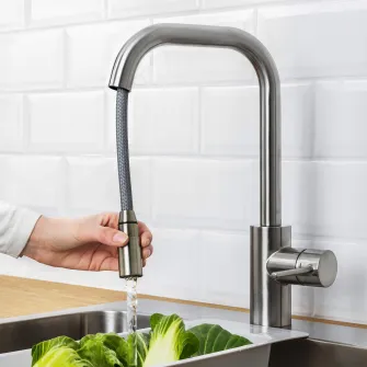 IKEA ÄLMAREN Baterie bucatarie+dus extractibil, aspect inox