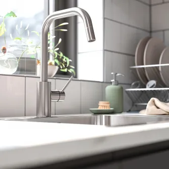 IKEA ÄLMAREN Baterie bucatarie+dus extractibil, aspect inox