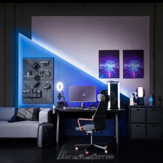 IKEA LÅNESPELARE Lampa circulara cu suport telefon