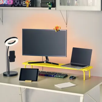 IKEA LÅNESPELARE Suport pentru monitor, galben neon, 97x19 cm