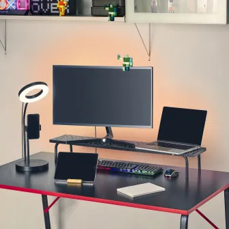 IKEA LÅNESPELARE Suport pentru monitor, negru, 97x19 cm