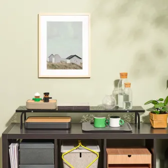 IKEA LÅNESPELARE Suport pentru monitor, negru, 97x19 cm