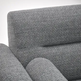 IKEA LÅNGARYD Canapea 3locuri+sezlong, stanga, Lejde gri/negru/metal