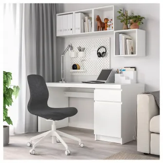 IKEA LÅNGFJÄLL Scaun conferinta, Gunnared gri inchis/alb