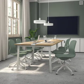 IKEA LÅNGFJÄLL Scaun conferinta, Gunnared verde-gri/alb