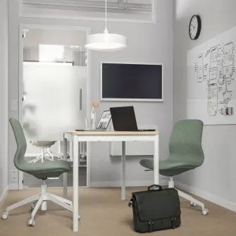IKEA LÅNGFJÄLL Scaun conferinta, Gunnared verde-gri/alb